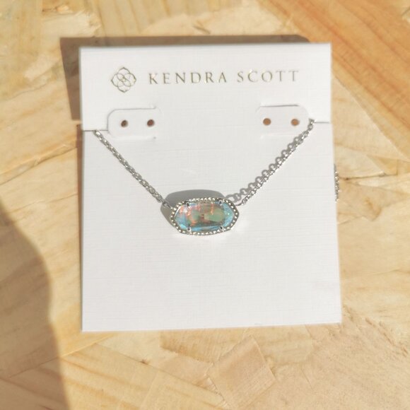 Kendra Scott Jewelry - NEW Elisa Dichroic Glass Pendant Necklace Silver